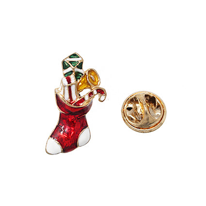 European Glass Christmas ornament of a Matt Stocking | Pins