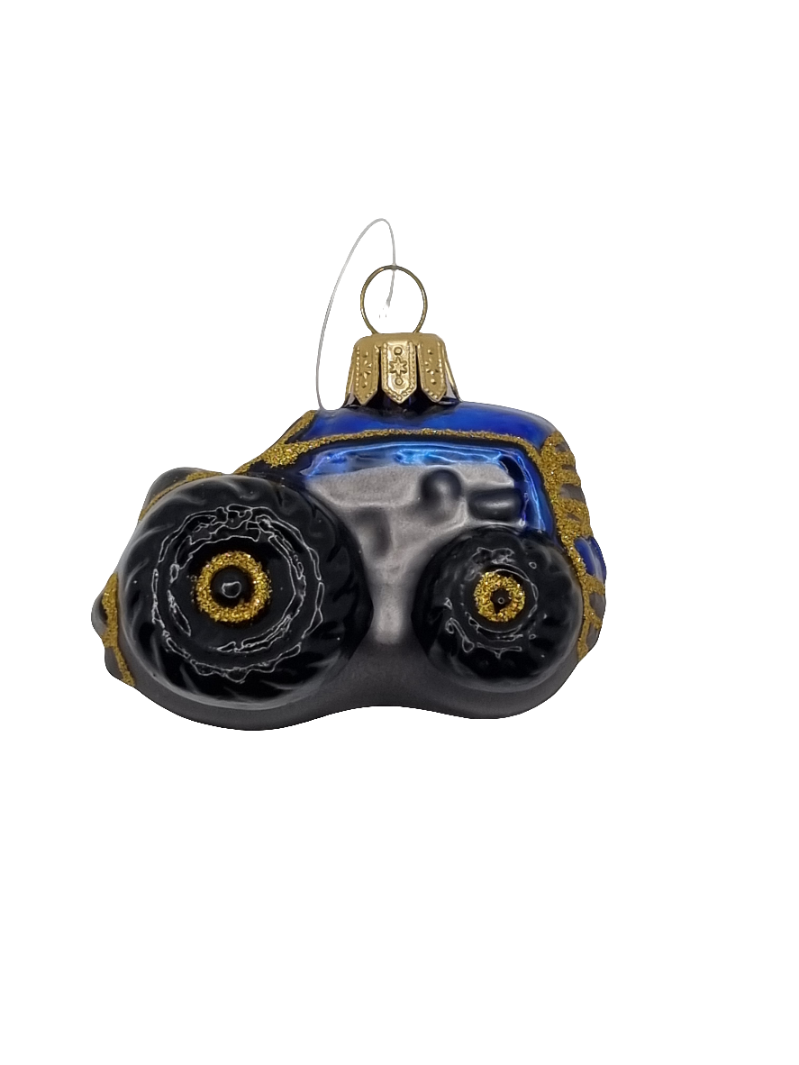 European Glass Christmas ornament of a Tractor (F)