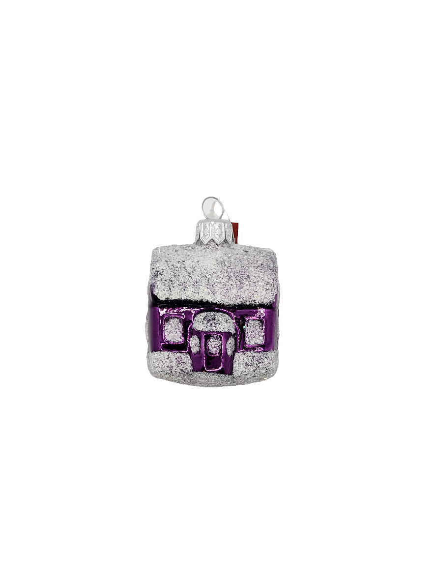 European Glass Christmas ornament of a House | Snowy Roof Assorted Colours (H)