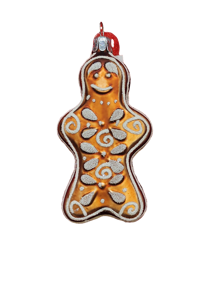 European Glass Christmas ornament of a Gingerbread Man (M)