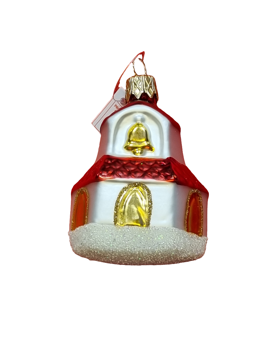 European Glass Christmas ornament of a Silent Night Chapel (G)