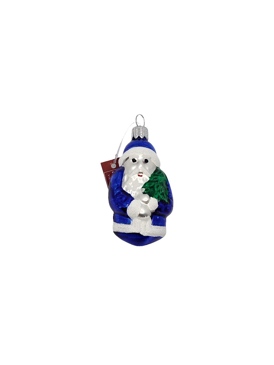 European Glass Christmas ornament of a Santa with Tree (I)