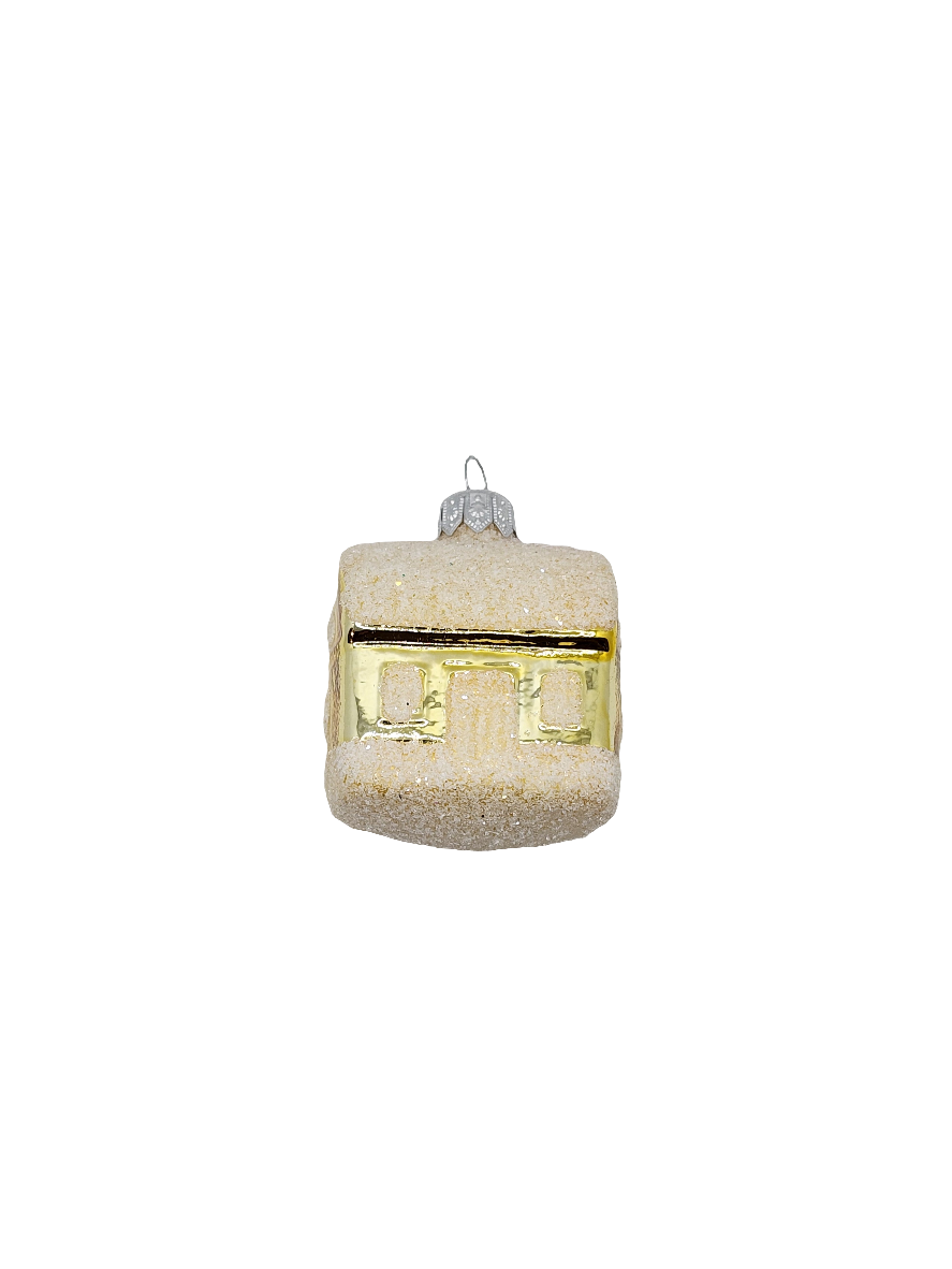 European Glass Christmas ornament of a House | Snowy Roof Assorted Colours (H)