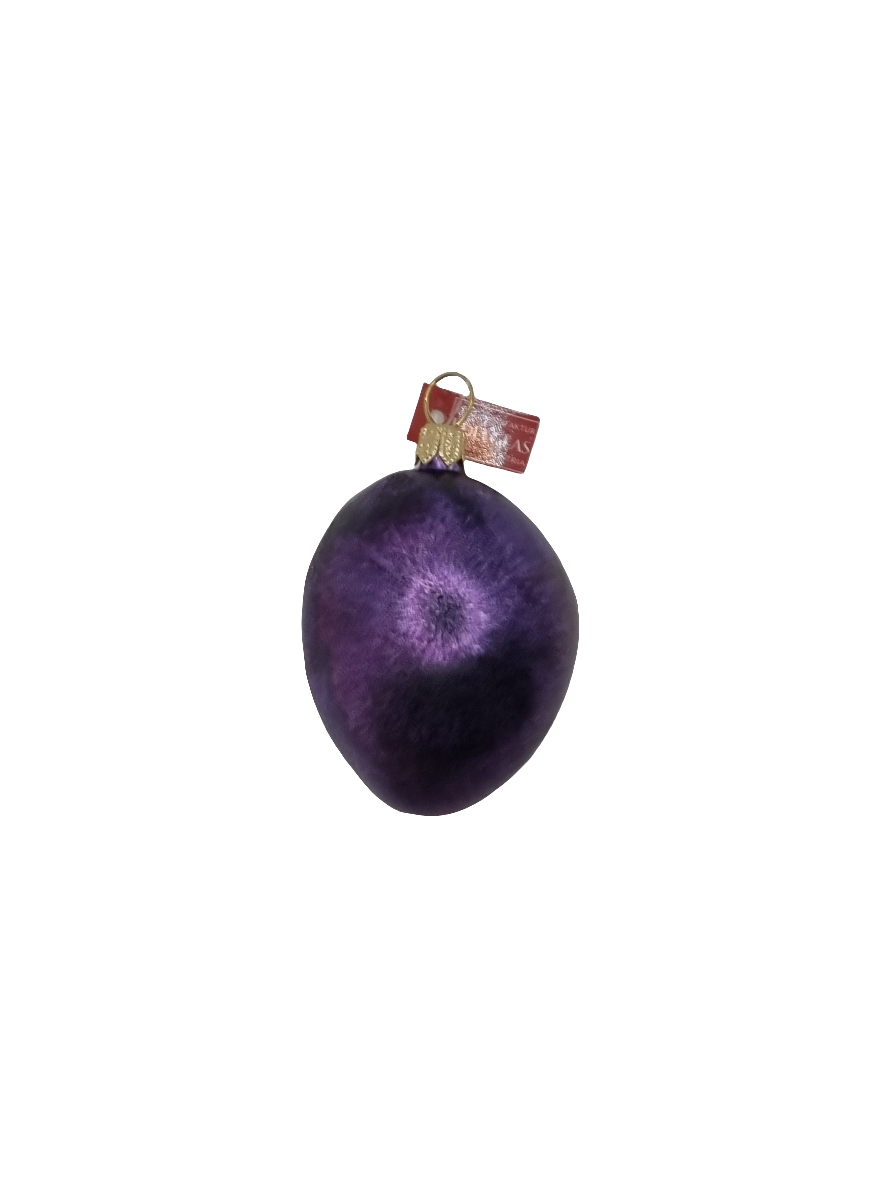 European Glass Christmas ornament of a Plum Half (F)