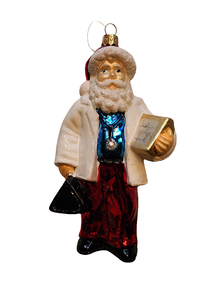 European Glass Christmas ornament of a Santa Doctor (V)