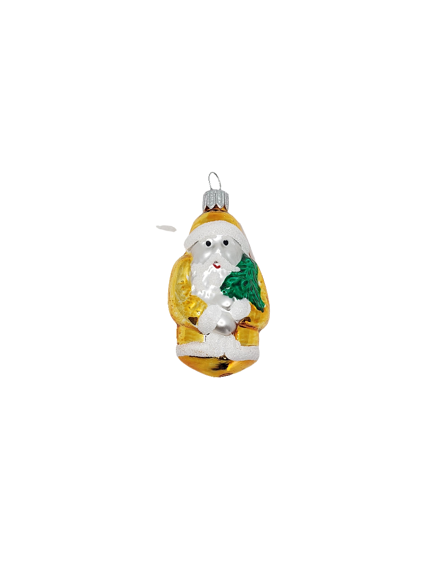 European Glass Christmas ornament of a Santa with Tree (I)