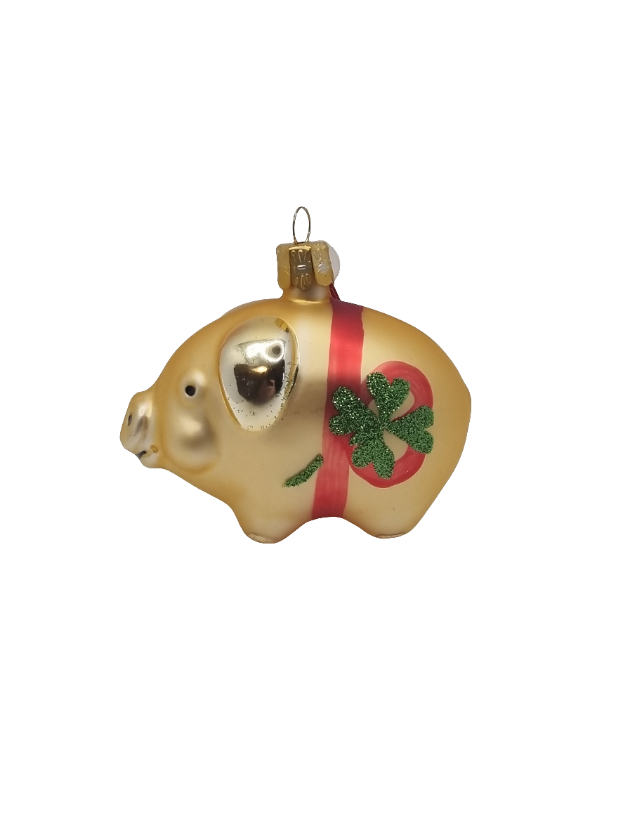 European Glass Christmas ornament of a Pig (E)