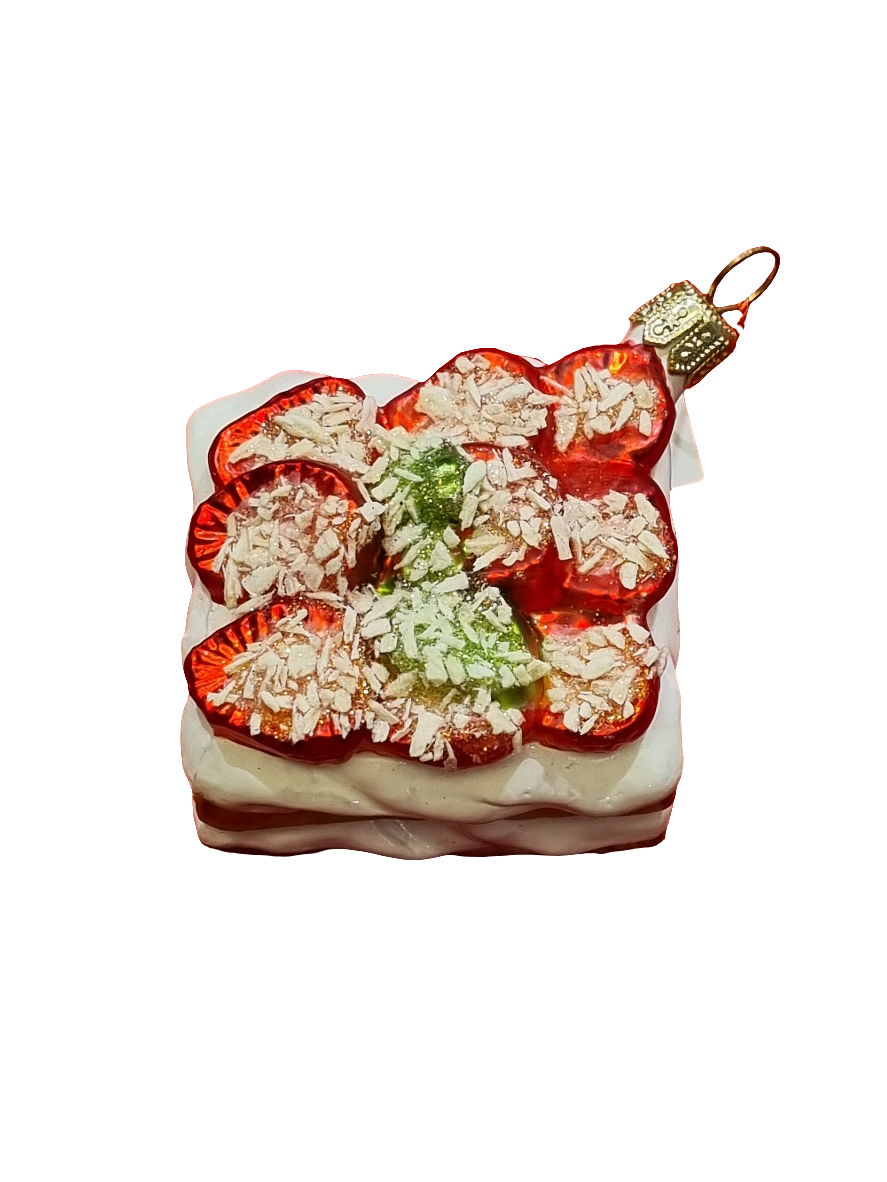 European Glass Christmas ornament of a Strawberry Shortcake (Q)