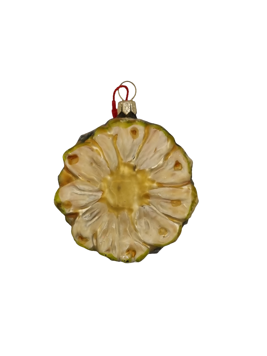 European Glass Christmas ornament of a Pineapple slice (O)