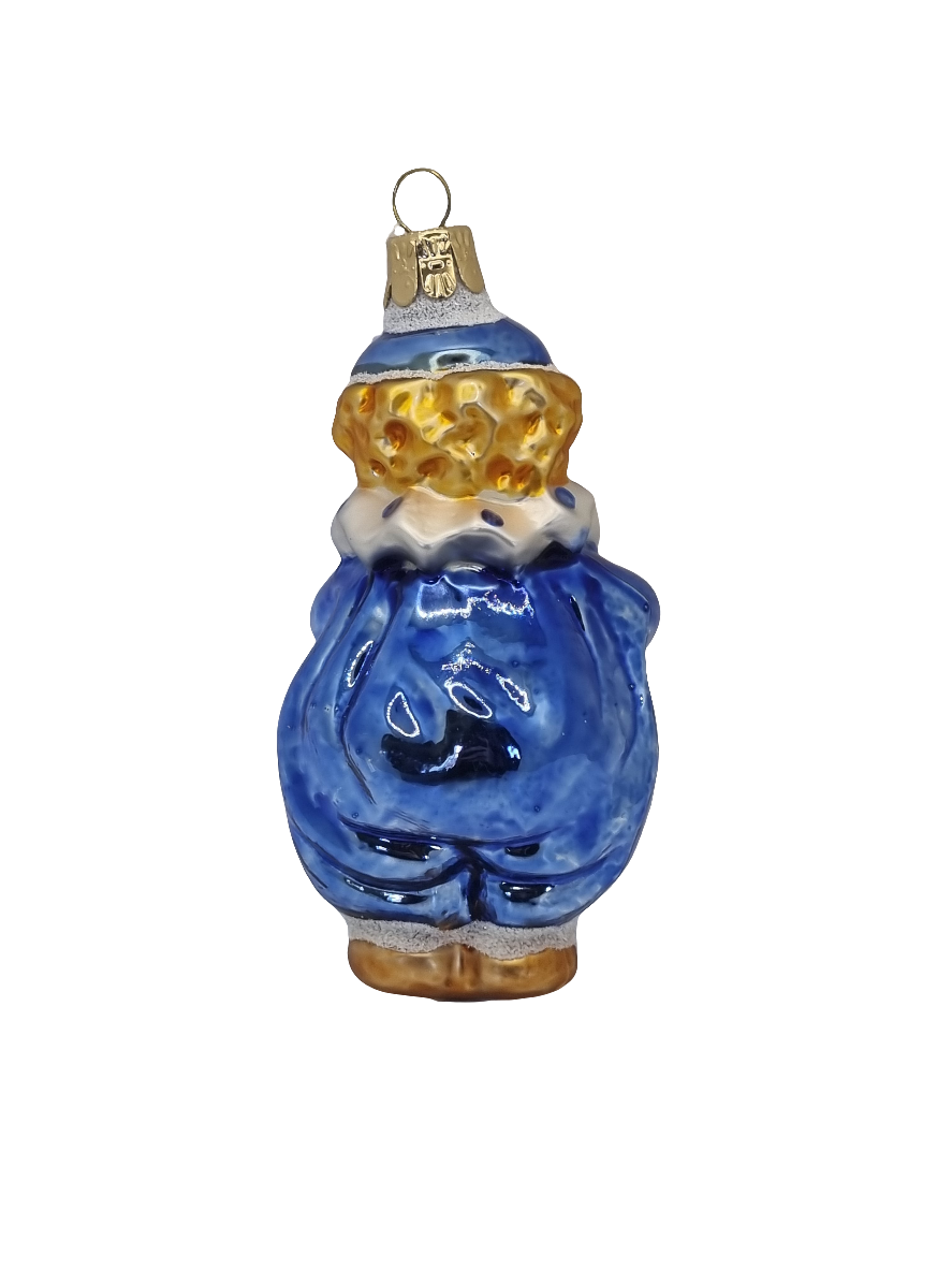 European Glass Christmas ornament of a Clown with Heart (N)