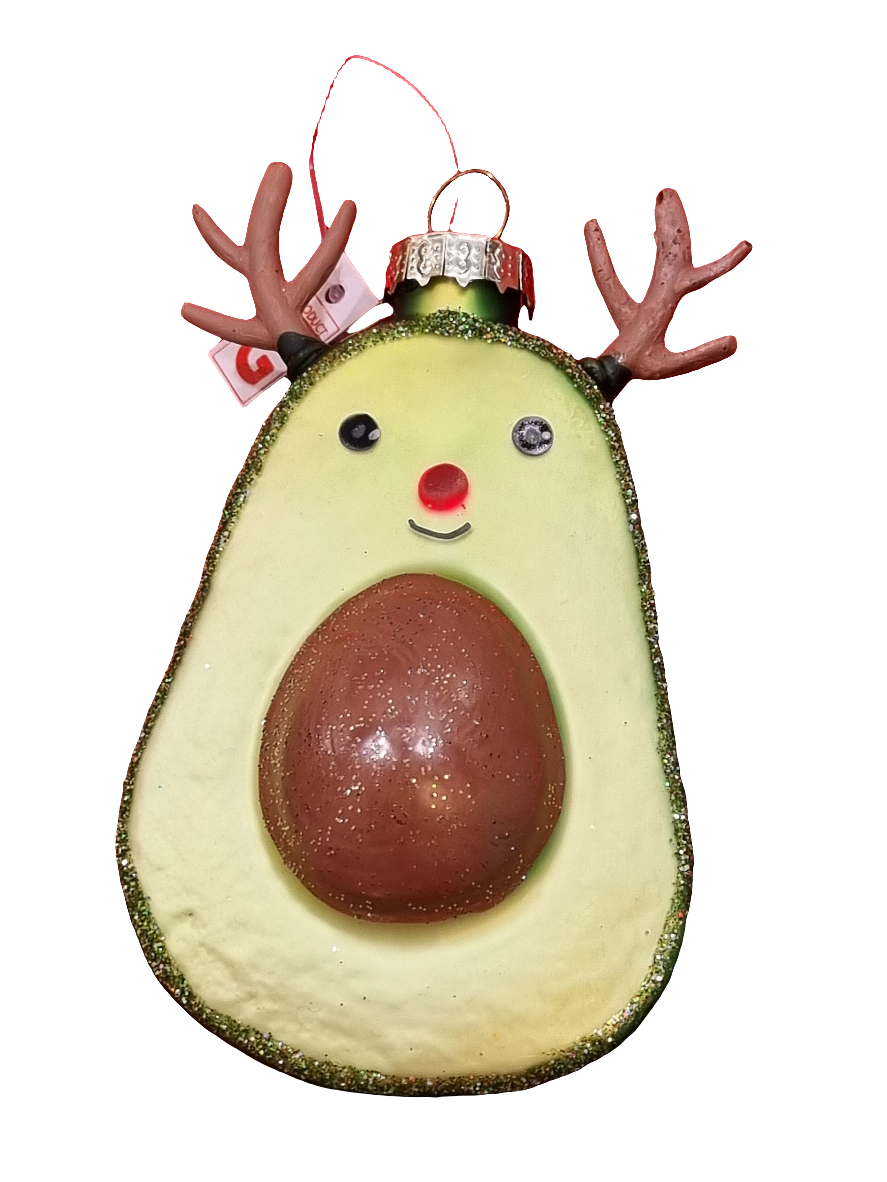 European Glass Christmas ornament of a Avocado (G)