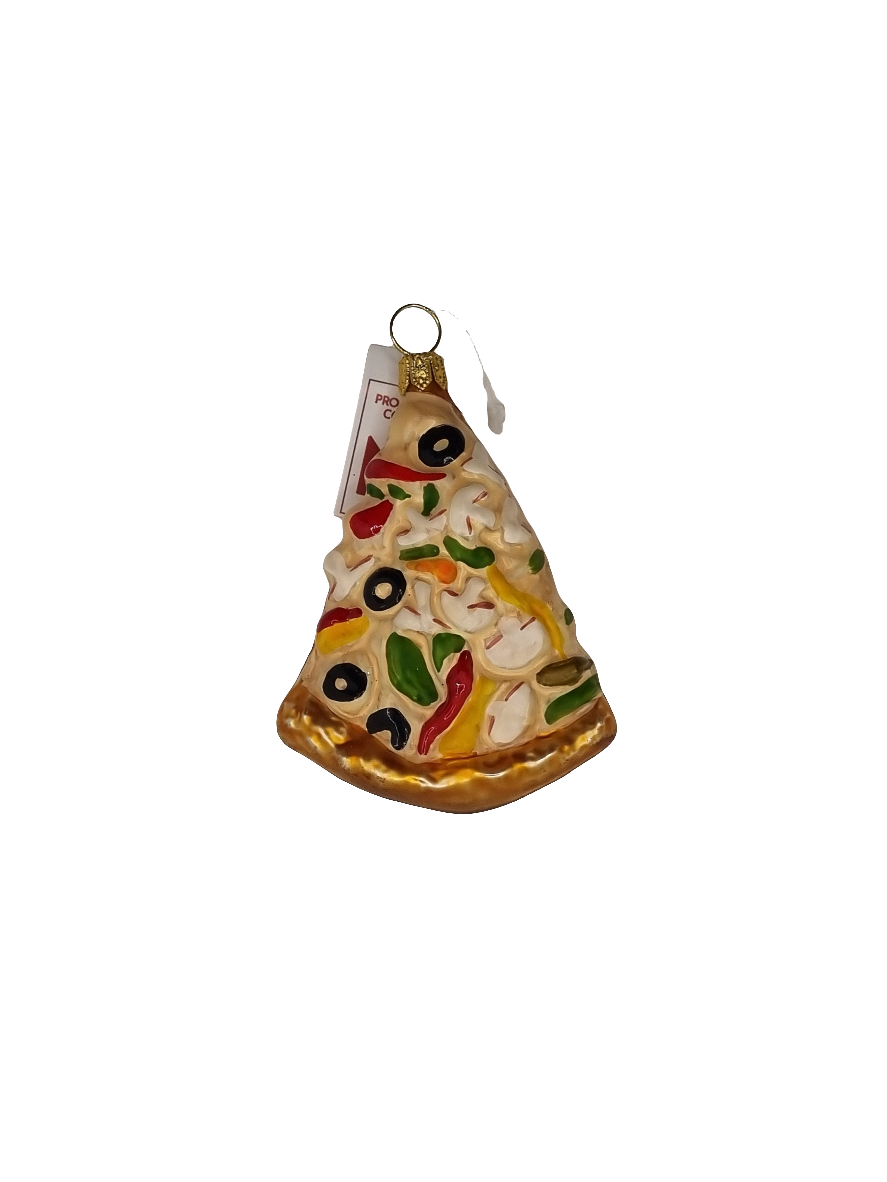European Glass Christmas ornament of a Pizza (N)