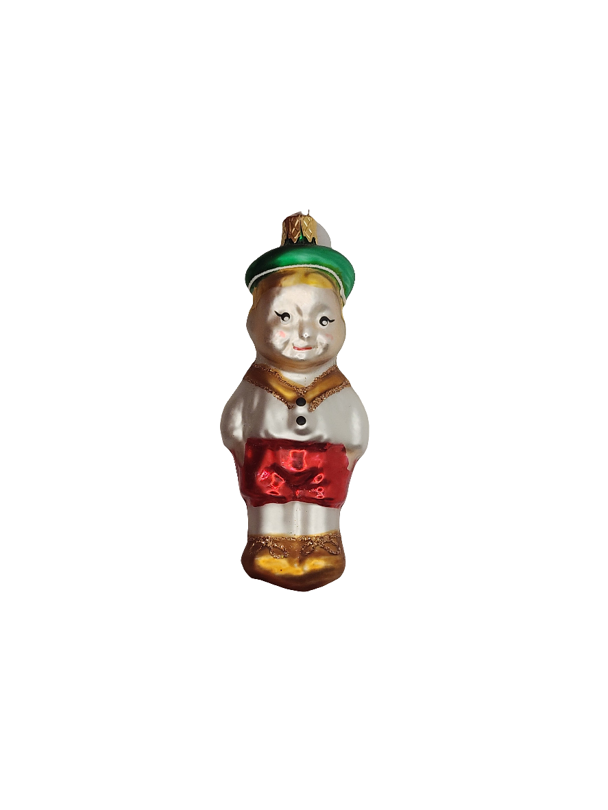 European Glass Christmas ornament of a Schoolboy (N)