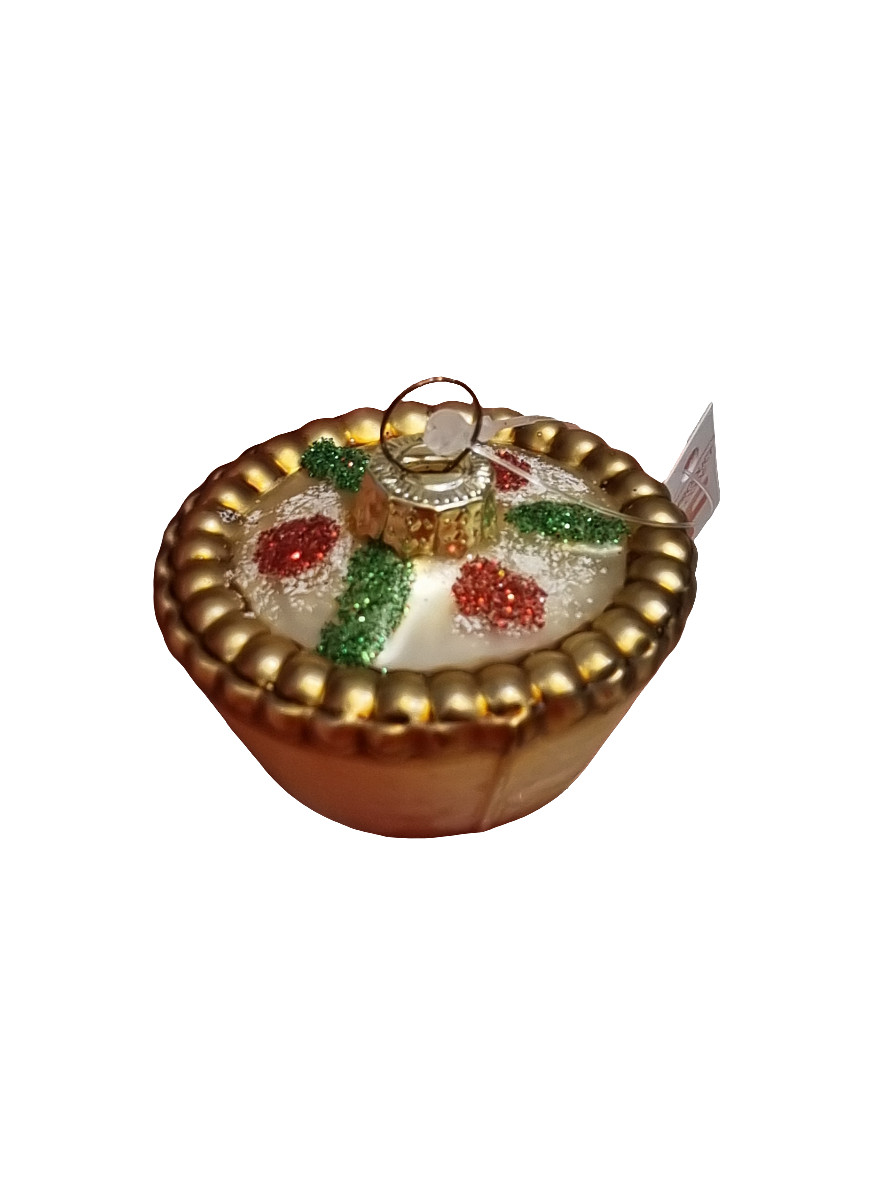 European Glass Christmas ornament of a Pie (F)