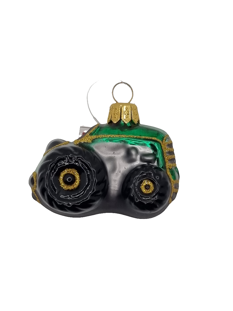 European Glass Christmas ornament of a Tractor (F)