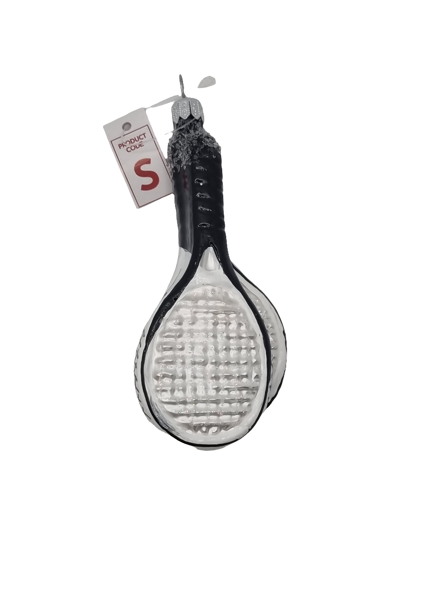 European Glass Christmas ornament of a Tennis racquet double (S)