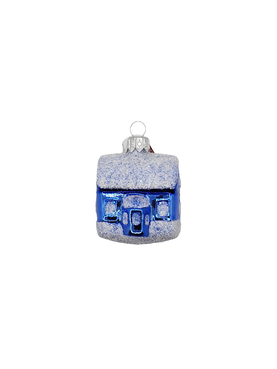 European Glass Christmas ornament of a House | Snowy Roof Assorted Colours (H)