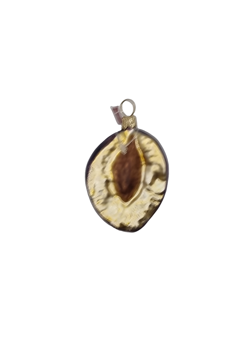 European Glass Christmas ornament of a Plum Half (G)