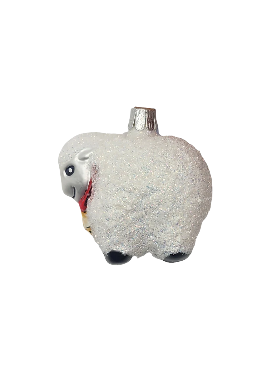 European Glass Christmas ornament of a Sheep (E)