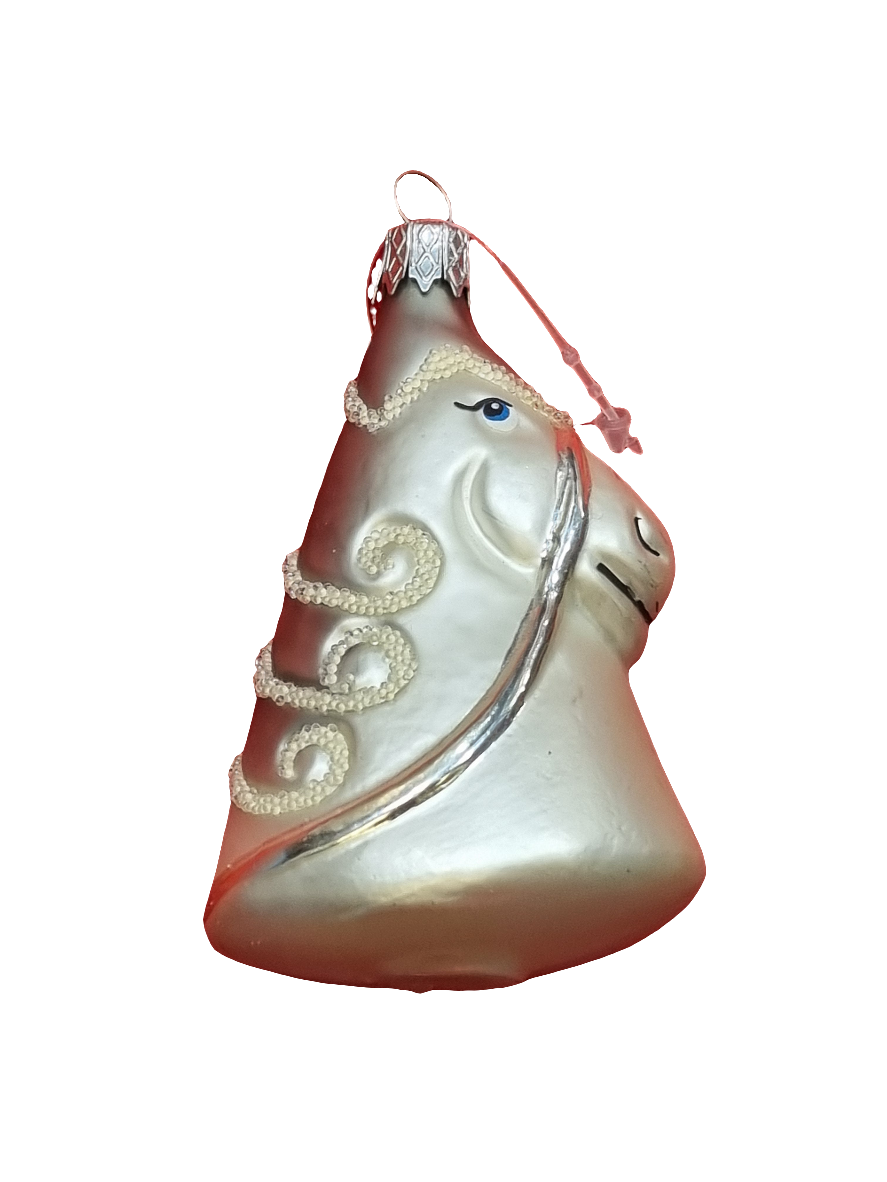 European Glass Christmas ornament of a Horse/ Pony Head (E)