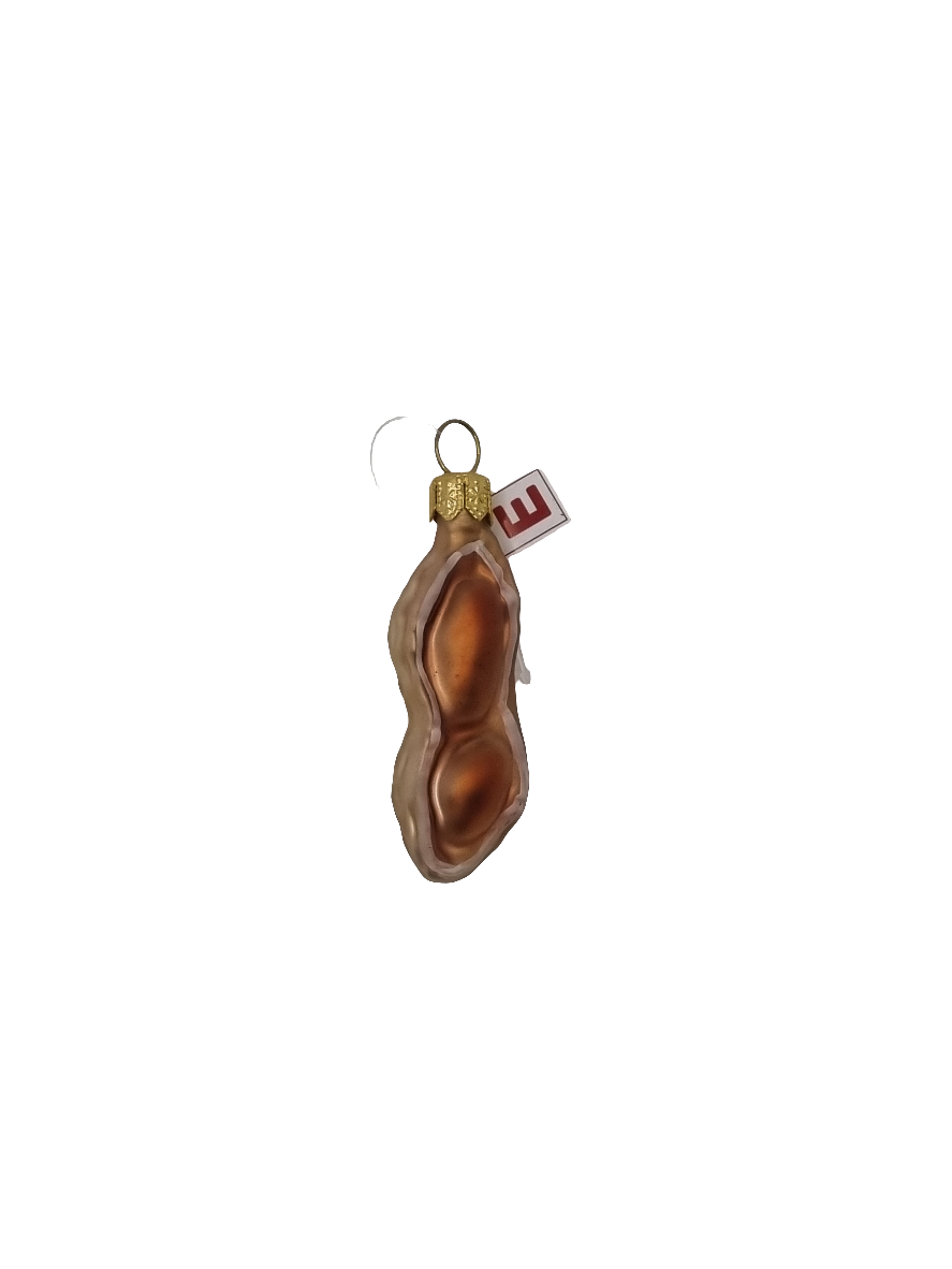 European Glass Christmas ornament of a Peanut half (E)