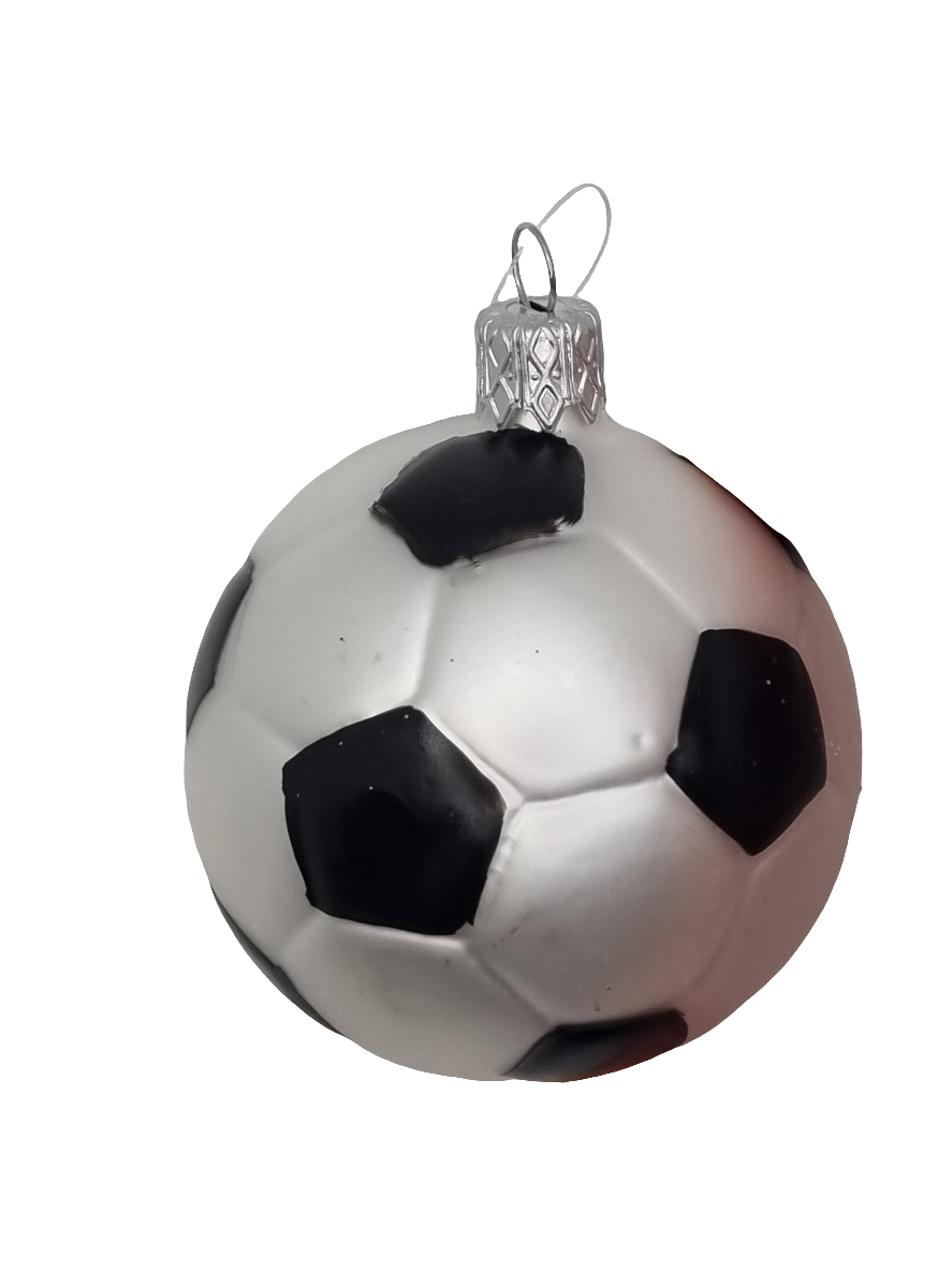 European Glass Christmas ornament of a Soccer Ball European Football (H)