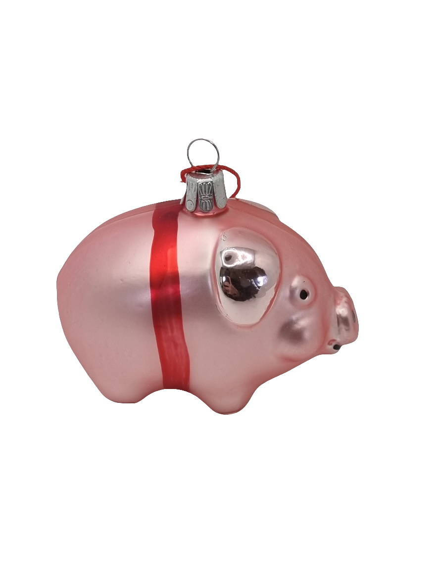 European Glass Christmas ornament of a Pig (E)