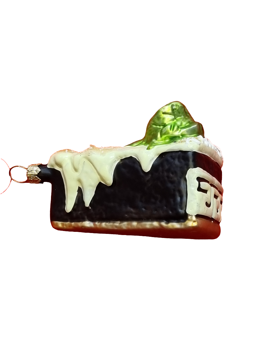 European Glass Christmas ornament of a Cake Slice (M)