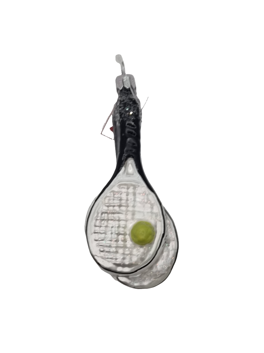 European Glass Christmas ornament of a Tennis racquet double (S)
