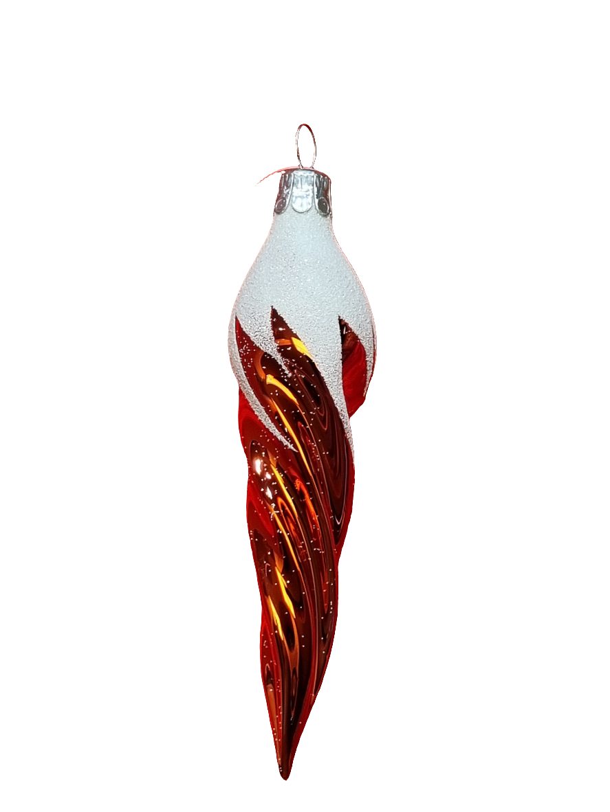 European Glass Christmas ornament of a Icicle | Colourful Frosted (E)