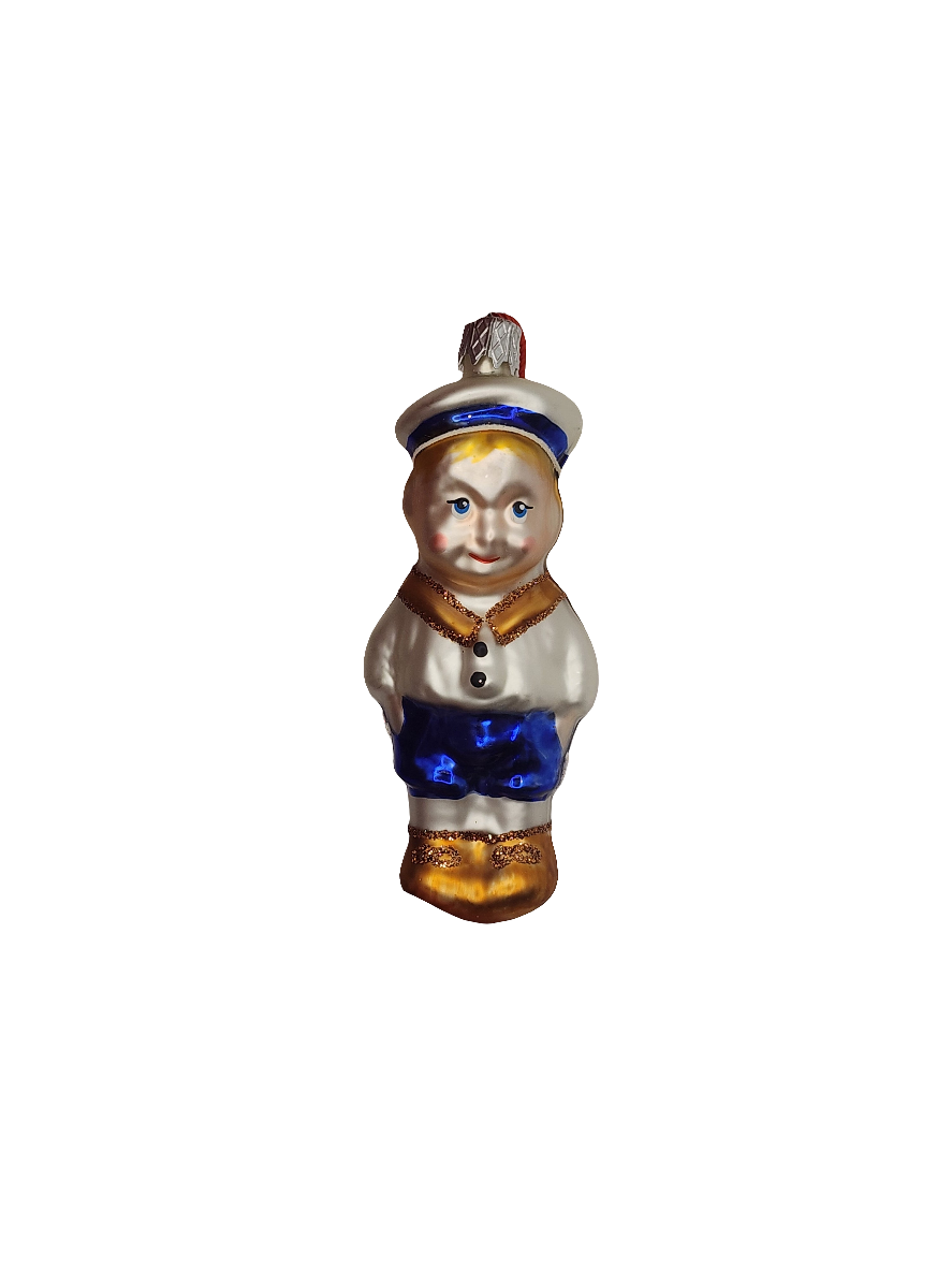 European Glass Christmas ornament of a Schoolboy (N)