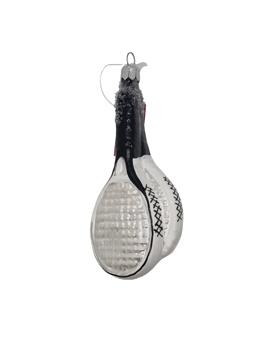 European Glass Christmas ornament of a Tennis racquet double (S)