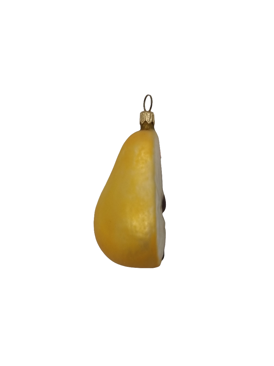 European Glass Christmas ornament of a Pear quarter (H)
