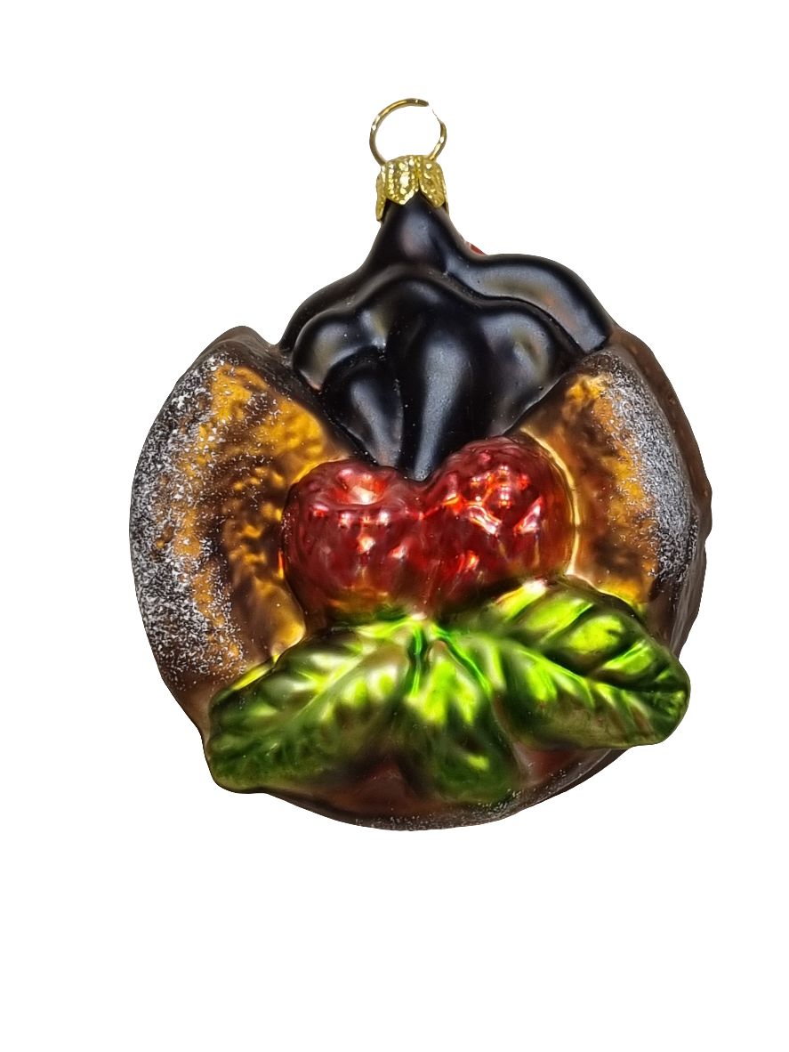 European Glass Christmas ornament of a Pudding Raspberries (M)