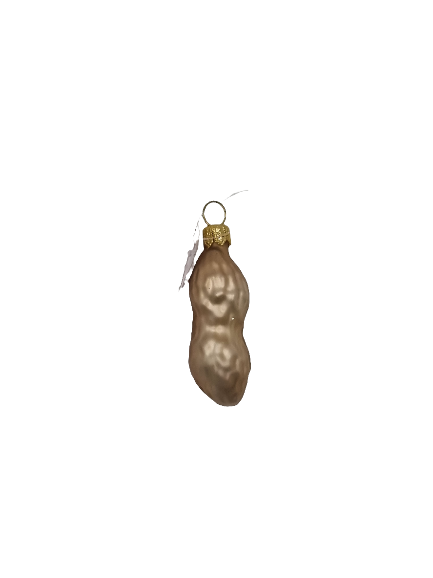 European Glass Christmas ornament of a Peanut half (E)