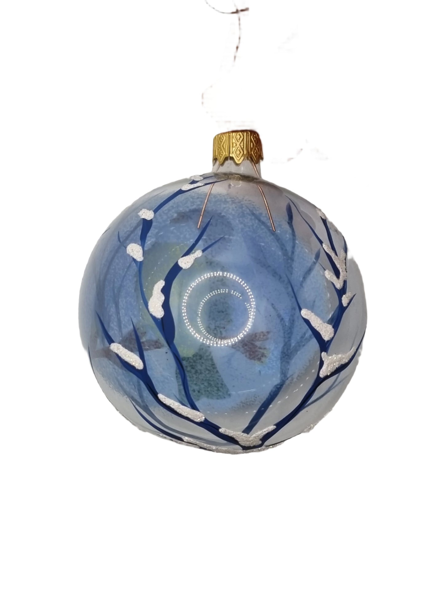European Glass Christmas ornament of a Bauble | Bluebirds (N)