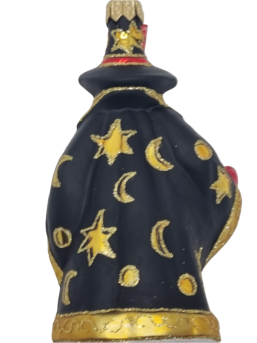 European Glass Christmas ornament of a Master Wizard with Staff (V)