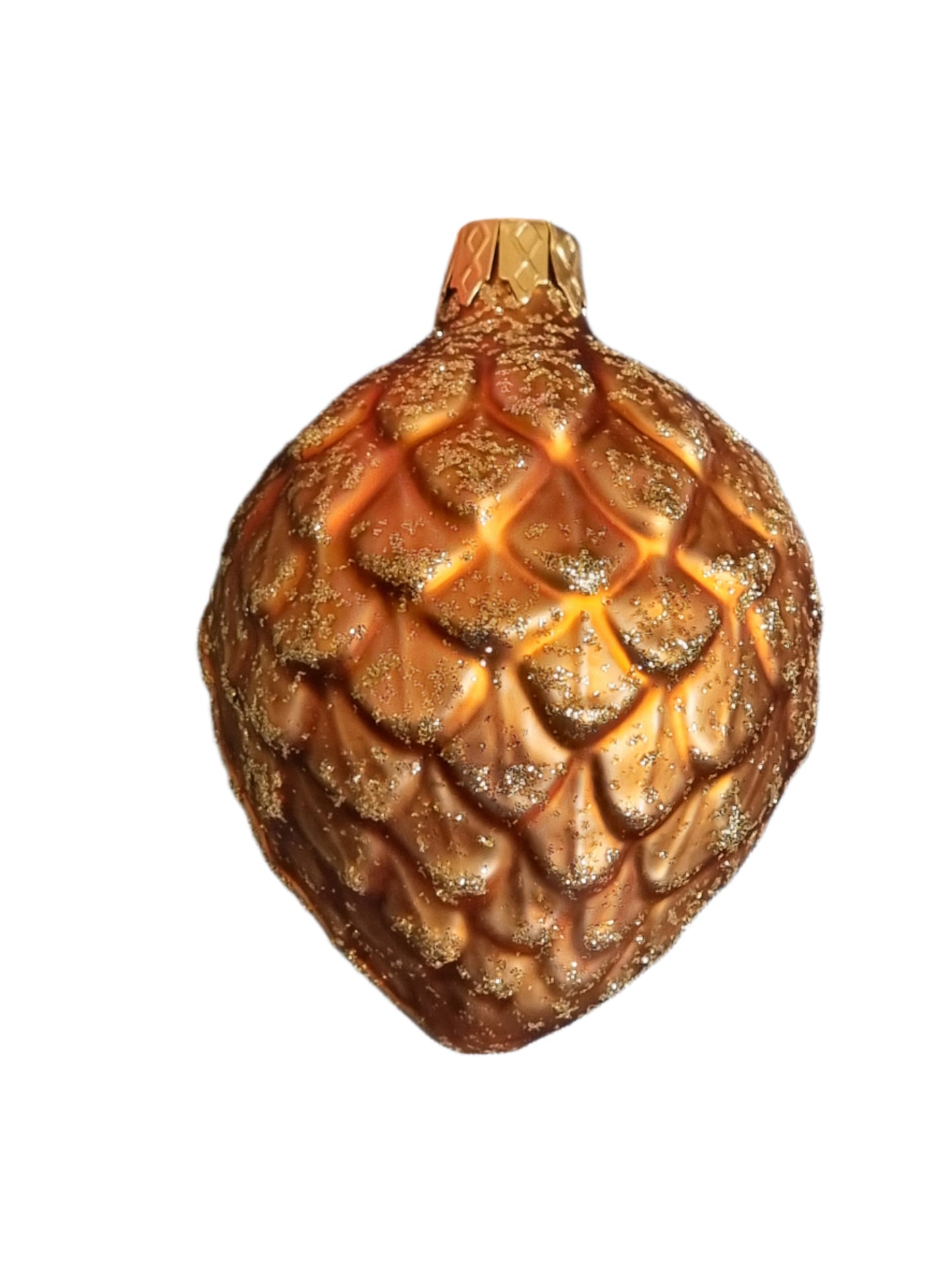 European Glass Christmas ornament of a Pinecone | Fat Frosted (F)
