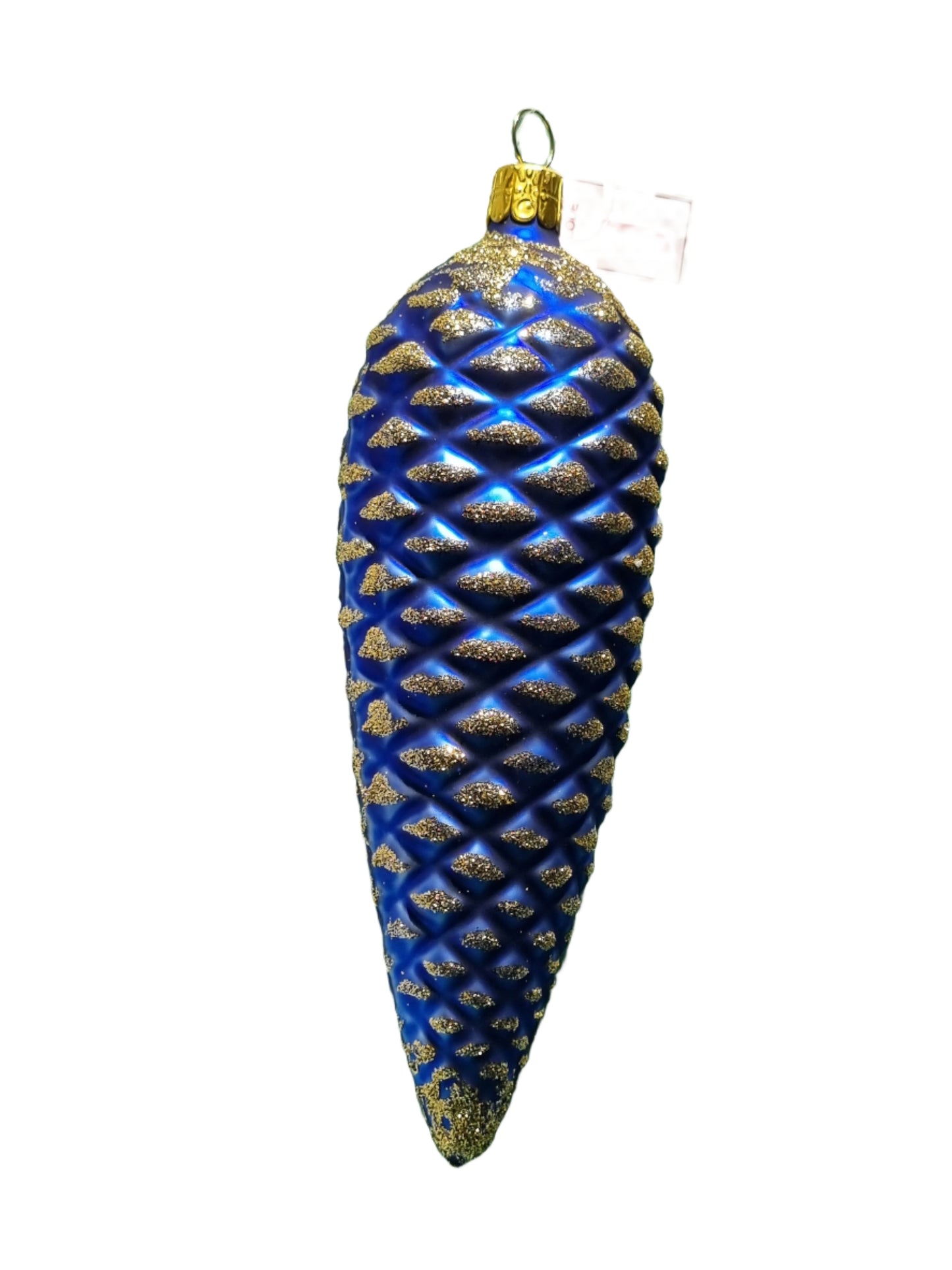European Glass Christmas ornament of a Pinecone | Long Colourful (J)
