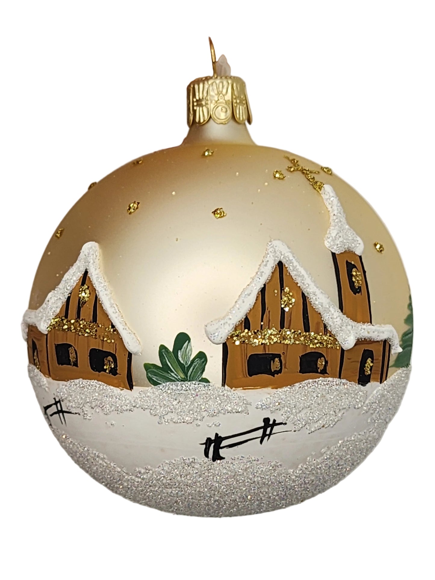 Bauble | Colourful with a Frosted House & Regular Hook (K)
