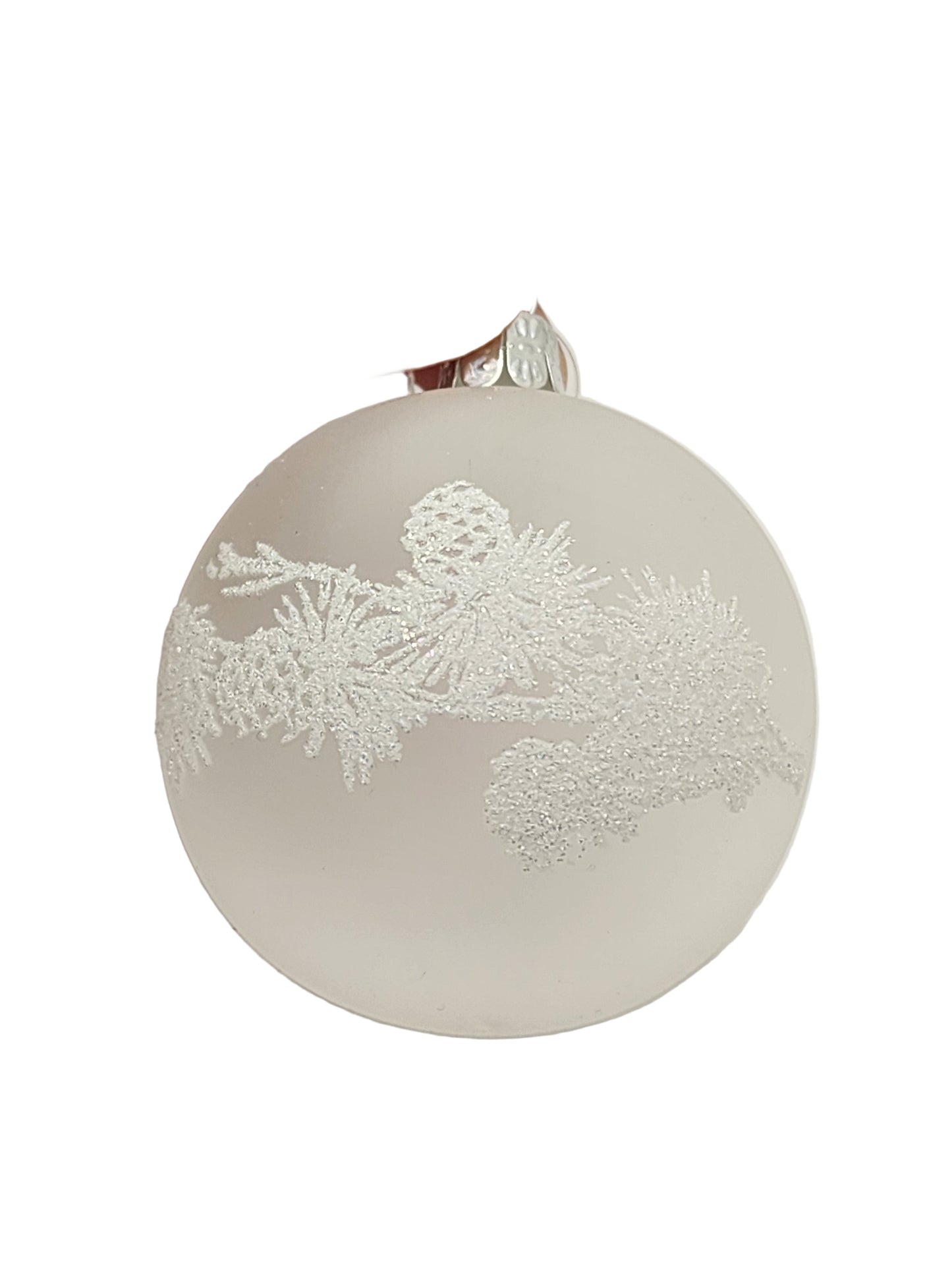 Bauble | Clear with White Frosted Pattern (D)
