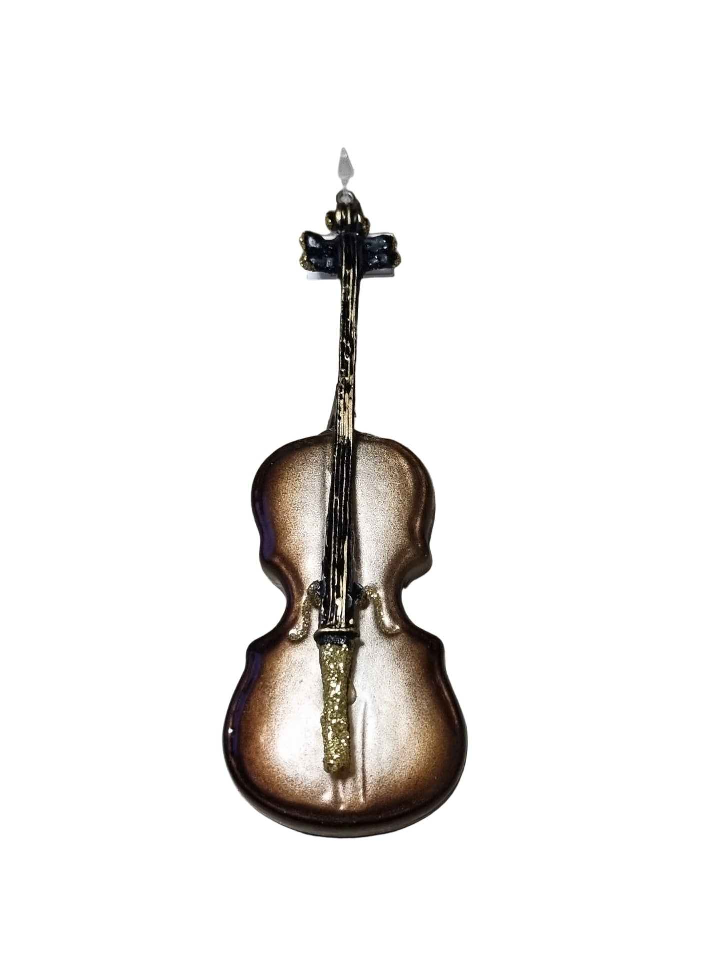 Bronze-colored violin figurine