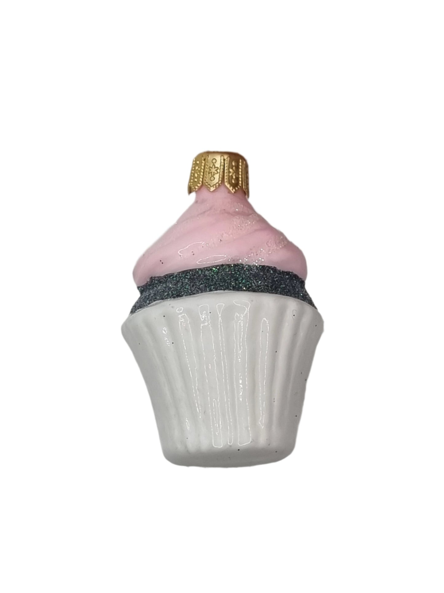 European Glass Christmas ornament of a Cupcake (F)
