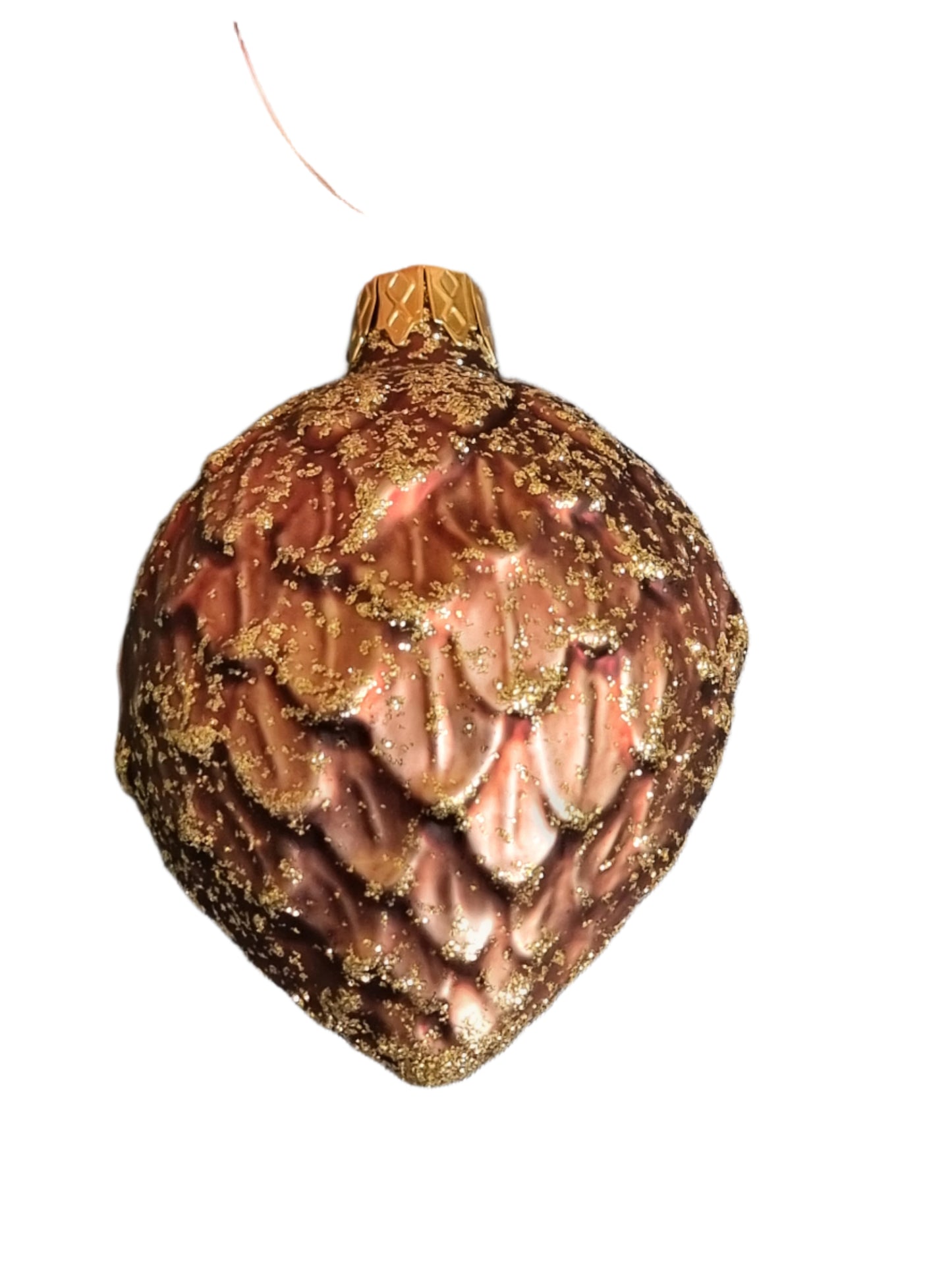 European Glass Christmas ornament of a Pinecone | Fat Frosted (F)