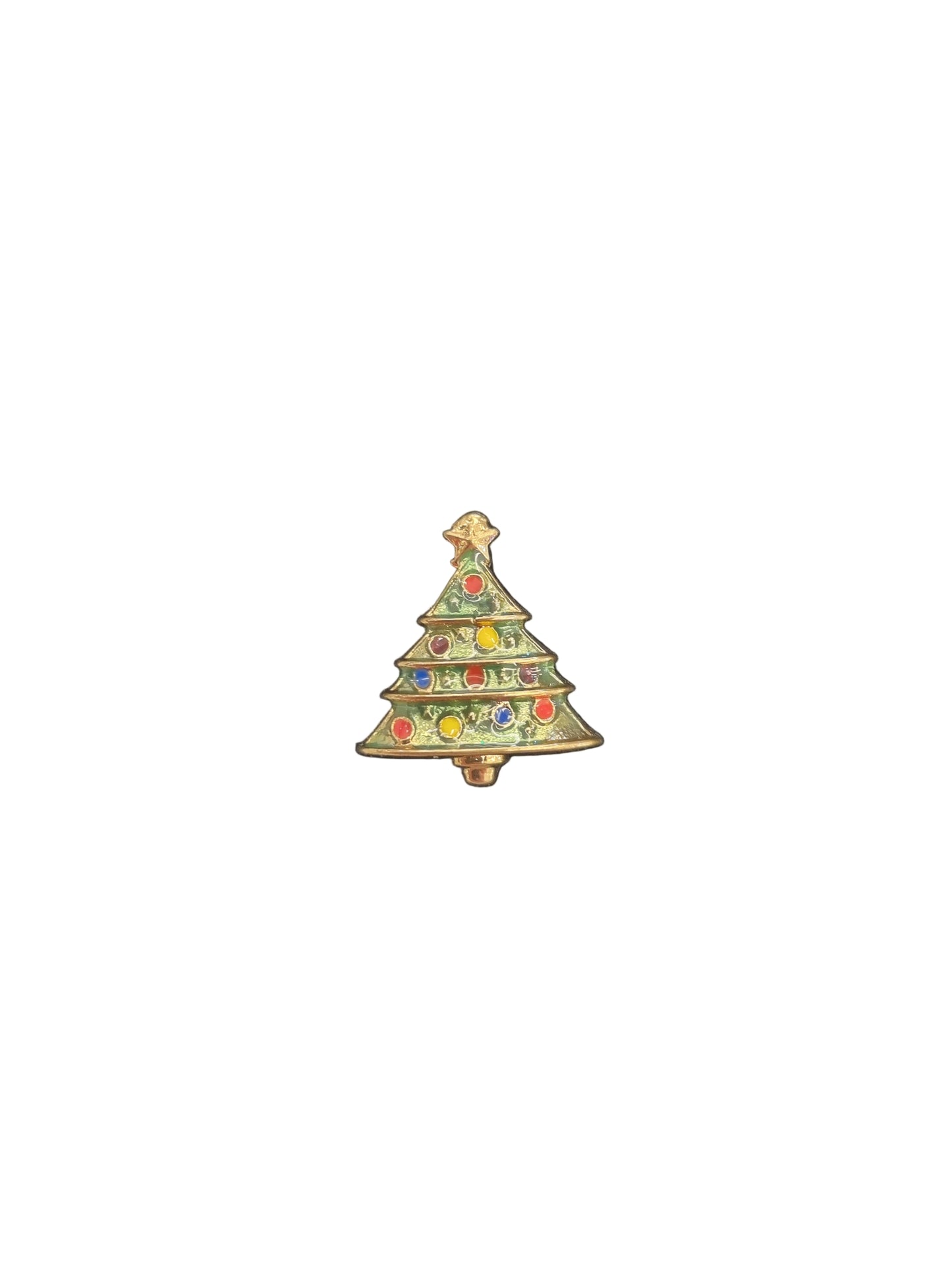 Green Tree with Colourful Baubles and Gold Star | Pins