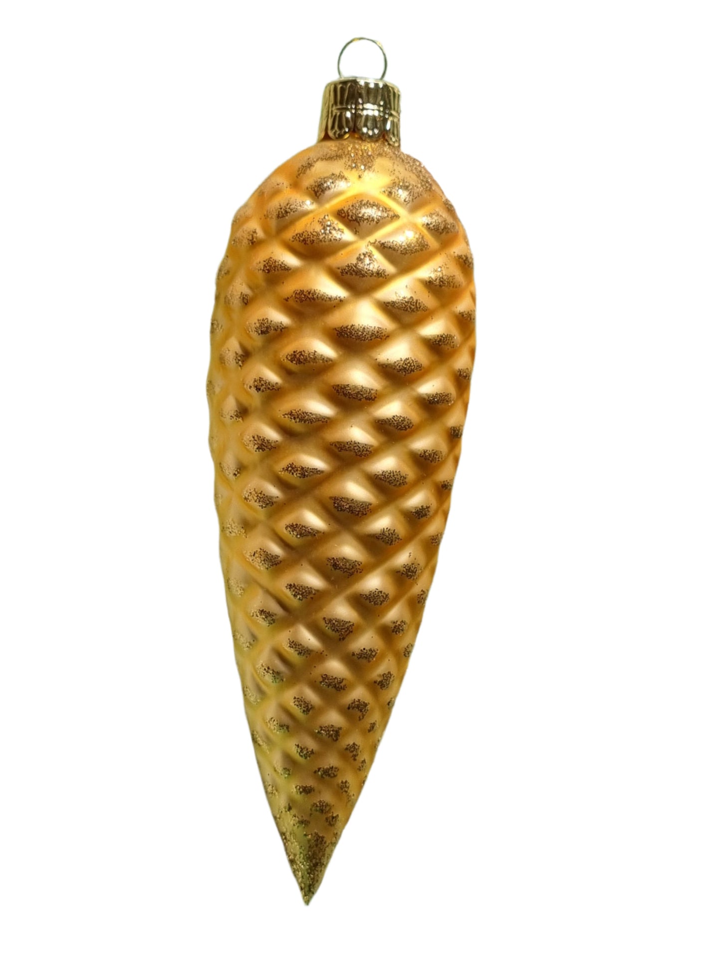 European Glass Christmas ornament of a Pinecone | Long Colourful (J)