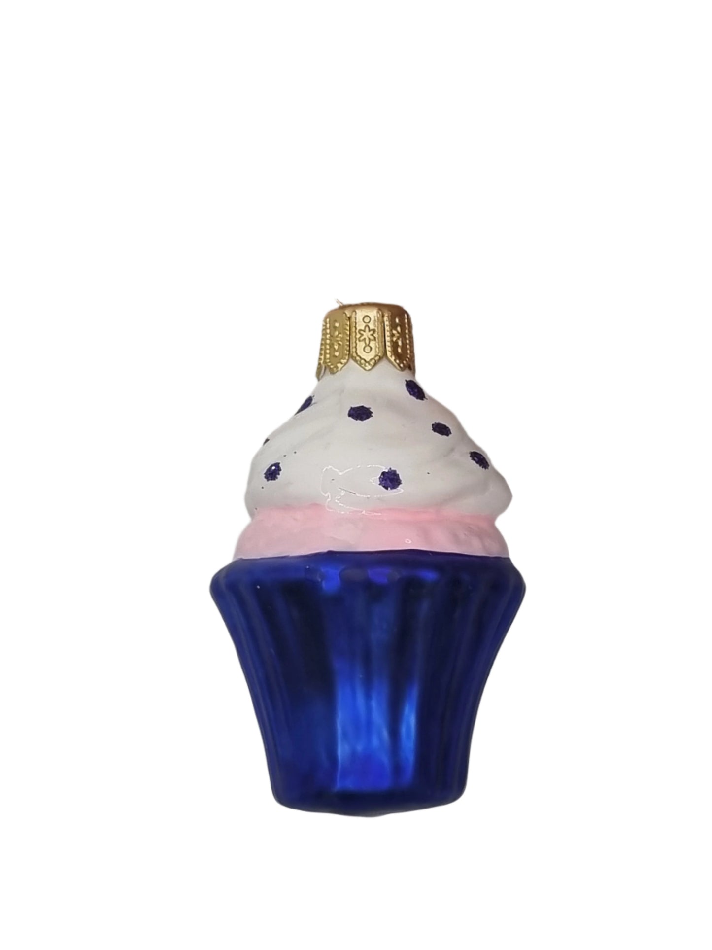 European Glass Christmas ornament of a Cupcake (F)