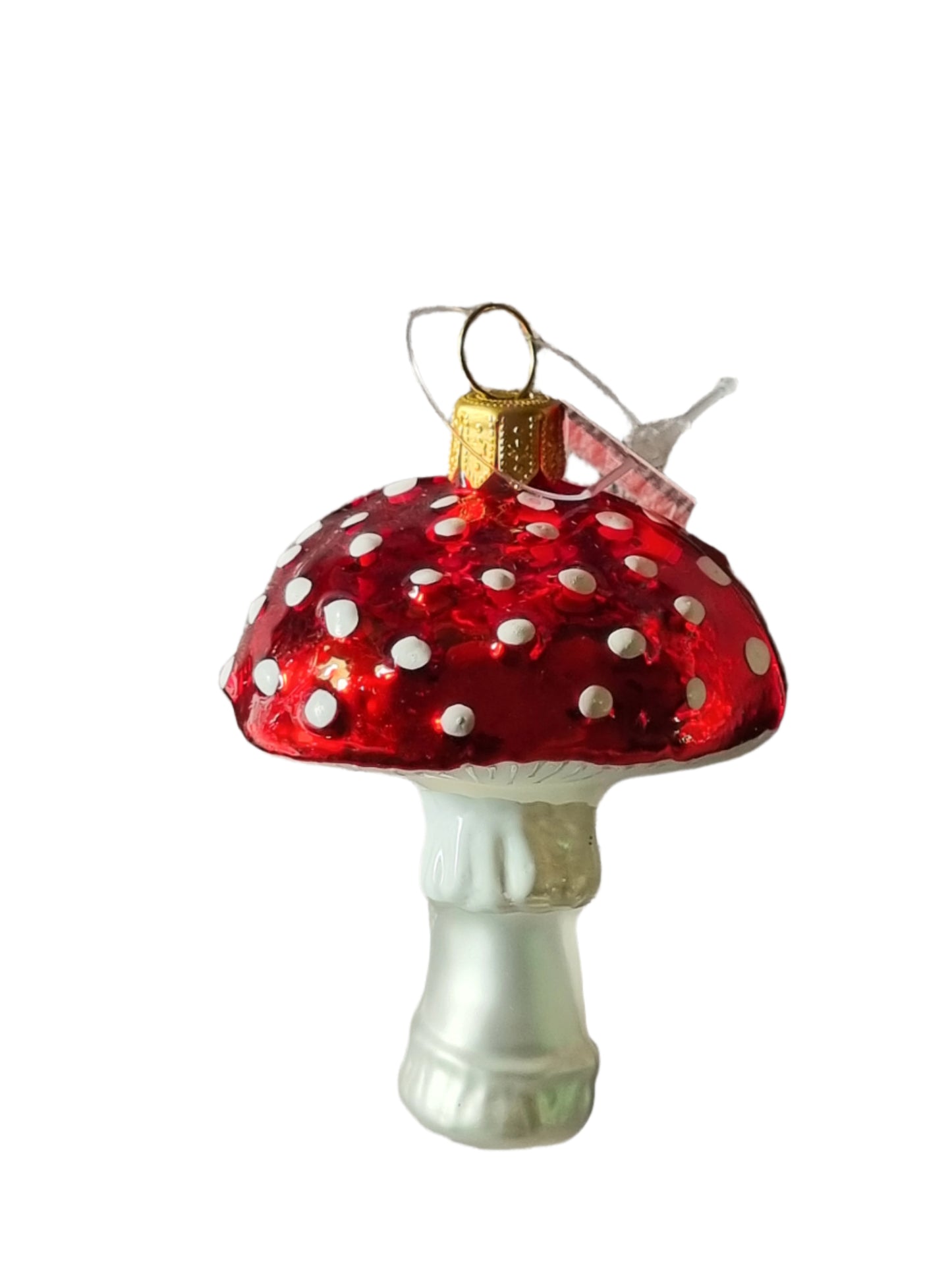 European Glass Christmas ornament of a Mushrooms | Large Toadstool (O)