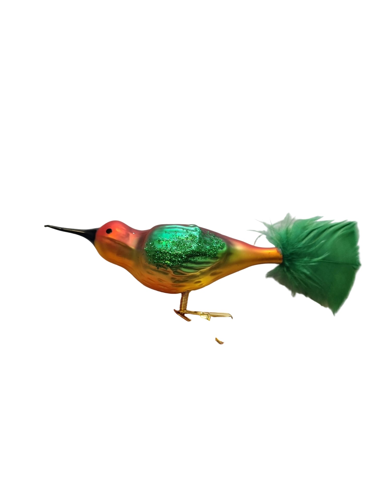 Birds on Clip (I) | Large Red Birds with Feather Tail