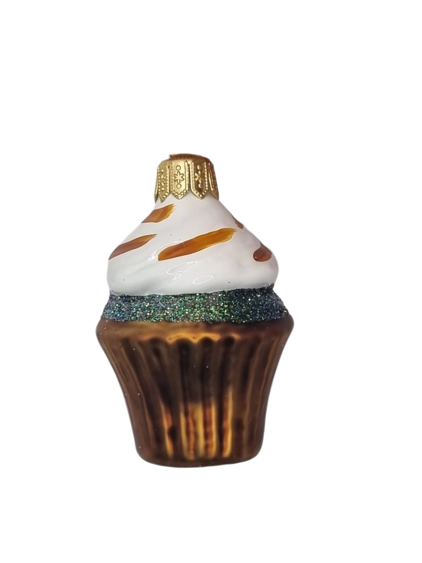 European Glass Christmas ornament of a Cupcake (F)